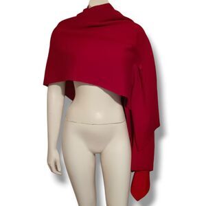 Chicos Reversible Travel Wrap-One Size-4 Way Wear-Lightweight-Red-Burgundy-NEW